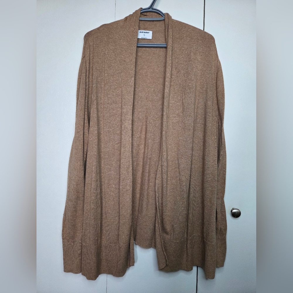 🌷Old Navy Women's XXL Plus Size Light Brown Soft Knit Open Front Cardigan